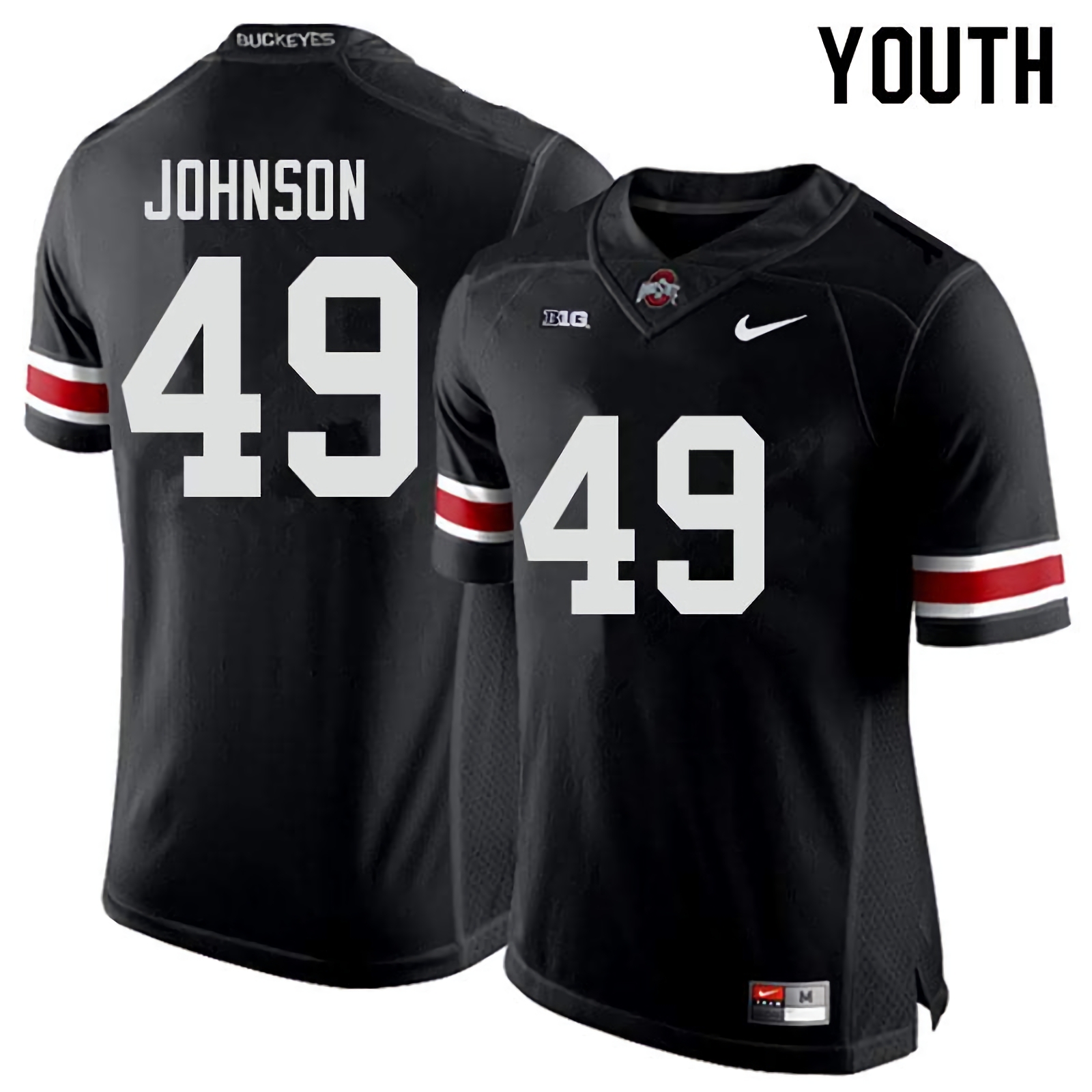 Xavier Johnson Ohio State Buckeyes Youth NCAA #49 Nike Black College Stitched Football Jersey SUA5256SQ